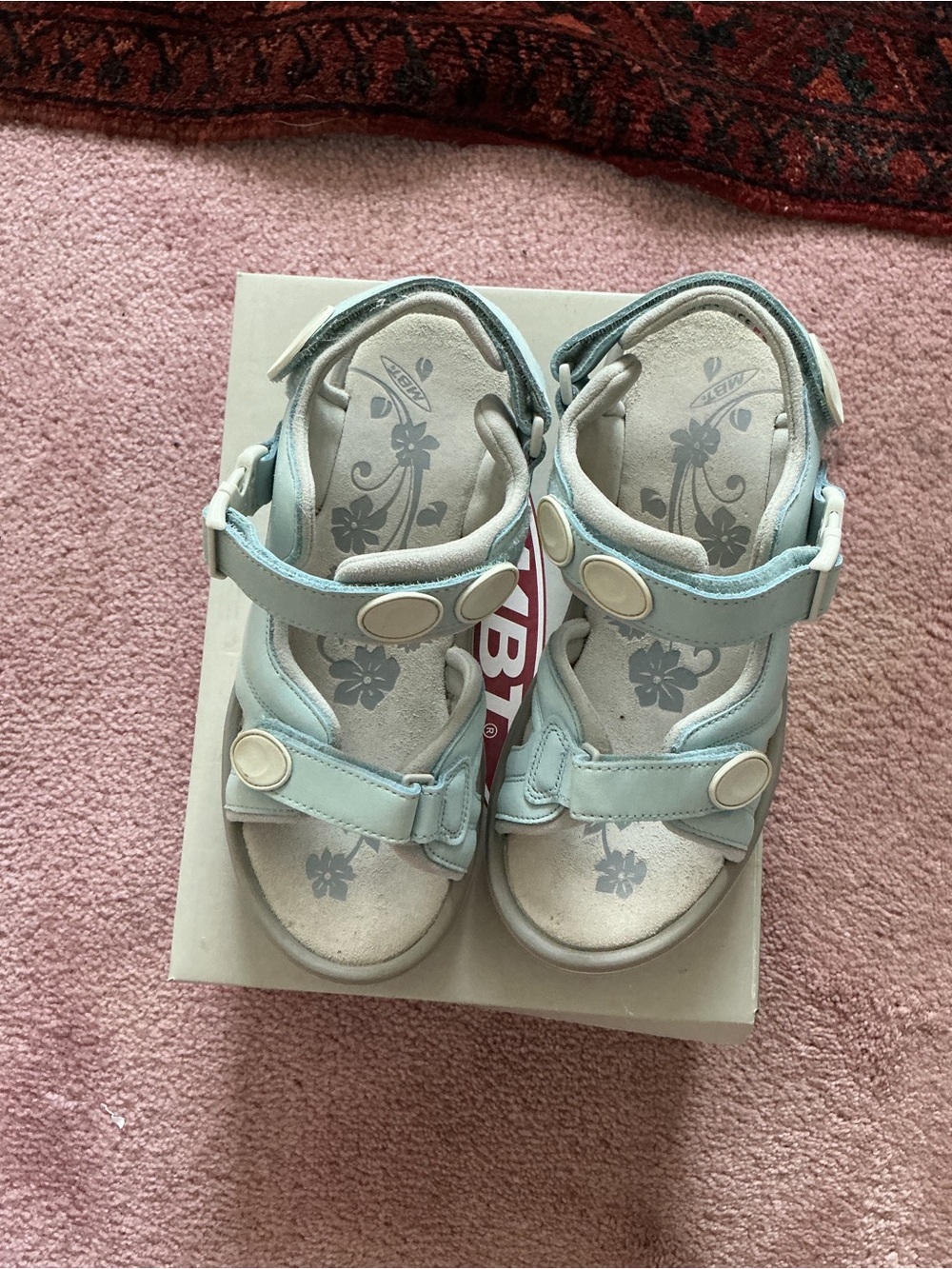 MBT Kisumi Light Blue Floral Strap Sandals